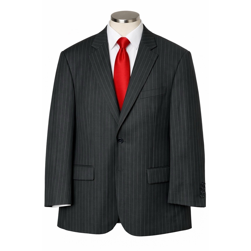 Mantoni Super 190s Black‎ Pinstripe Wool Blazer Mens Italy Sport Coat